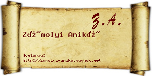 Zámolyi Anikó névjegykártya